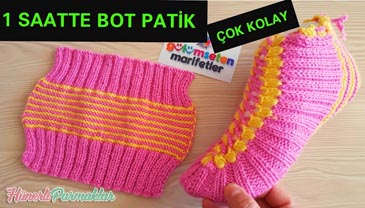 İki Şiş Kolay Bot Patik Modeli Yapılışı