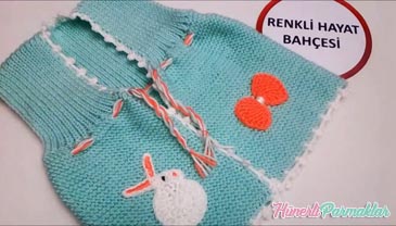 Kolay Tek Parça Bebek Yeleği Modeli Yapılışı